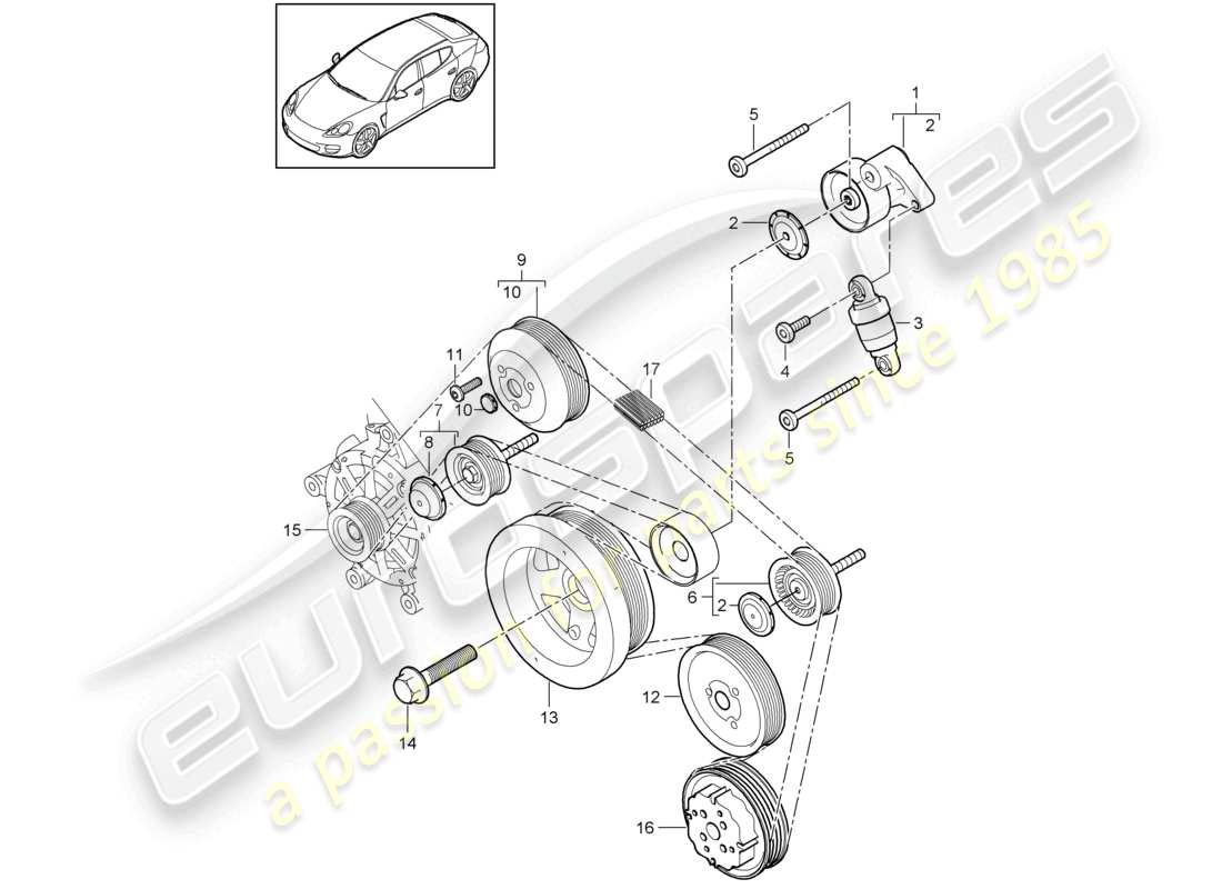 a part diagram from the porsche panamera parts catalogue