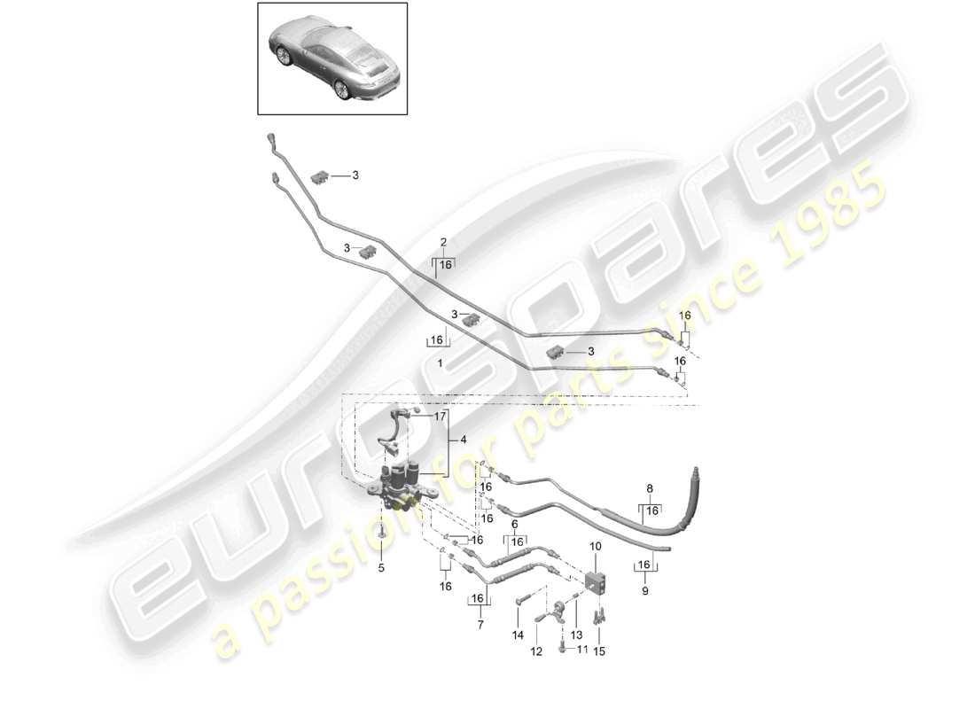 a part diagram from the porsche 991 parts catalogue