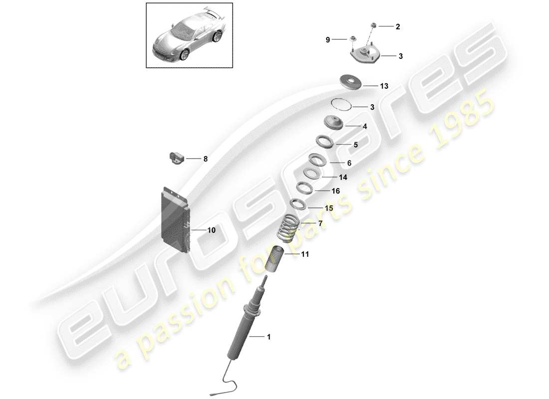 a part diagram from the porsche 2017 (991-2 r/gt3/rs) parts catalogue
