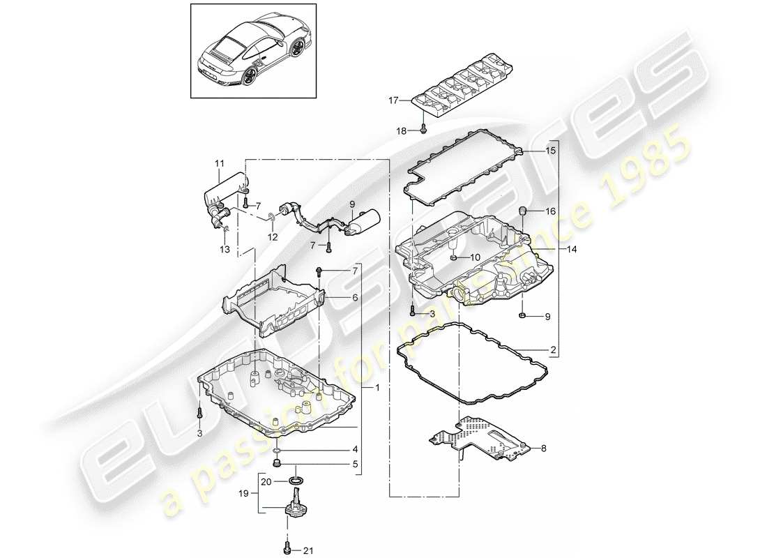 VIEW PARTS DIAGRAMS FROM THE PORSCHE 997 PARTS CATALOGUE a part diagram from the porsche 997 parts catalogue