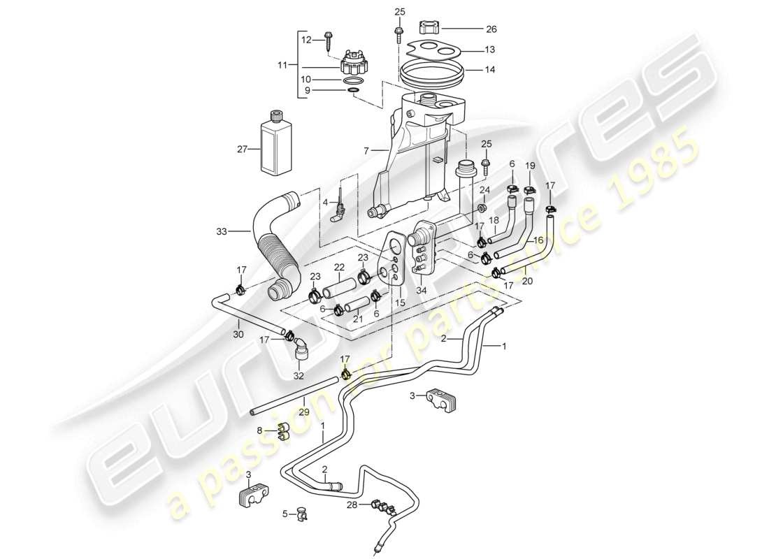 a part diagram from the porsche boxster parts catalogue