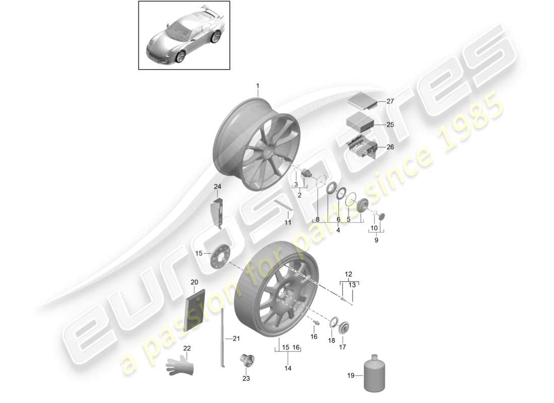 VIEW PARTS DIAGRAMS FROM THE PORSCHE 991 PARTS CATALOGUE a part diagram from the porsche 991 parts catalogue