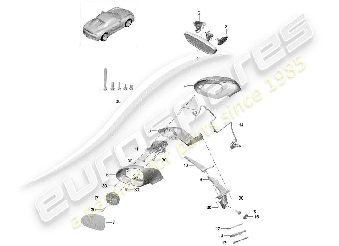 a part diagram from the porsche boxster parts catalogue