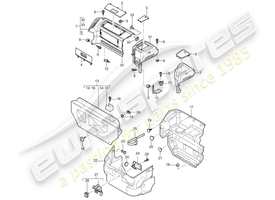 a part diagram from the porsche cayman parts catalogue