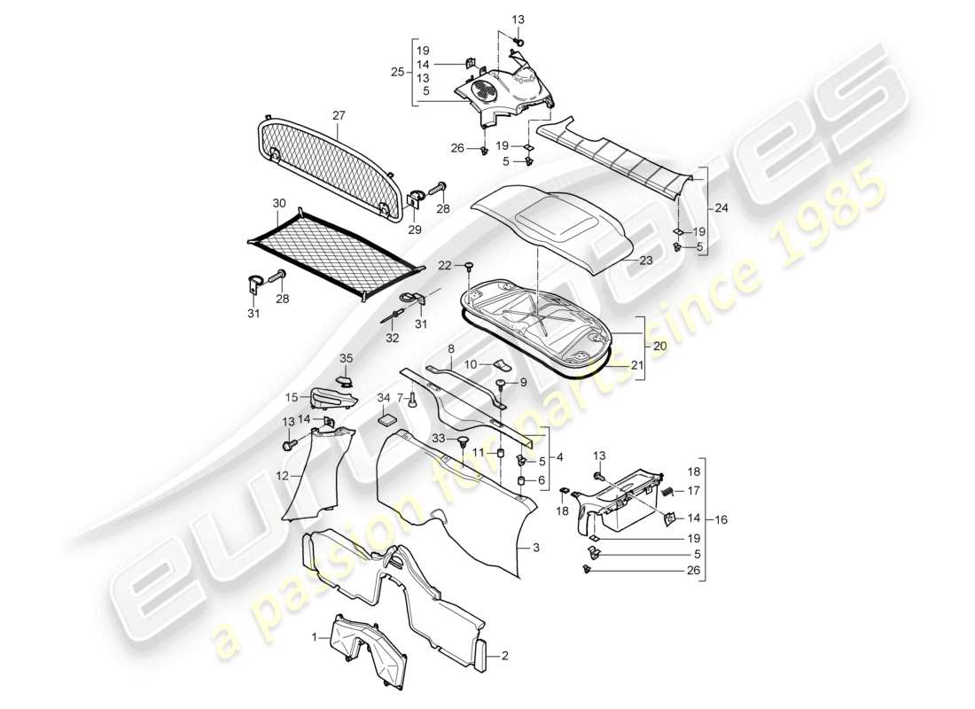 a part diagram from the porsche 2008 (987 cayman) parts catalogue