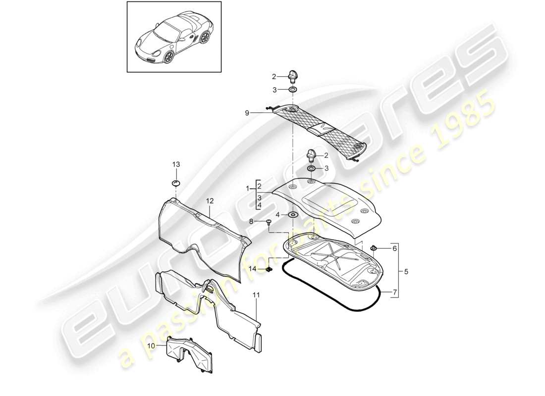 a part diagram from the porsche boxster parts catalogue