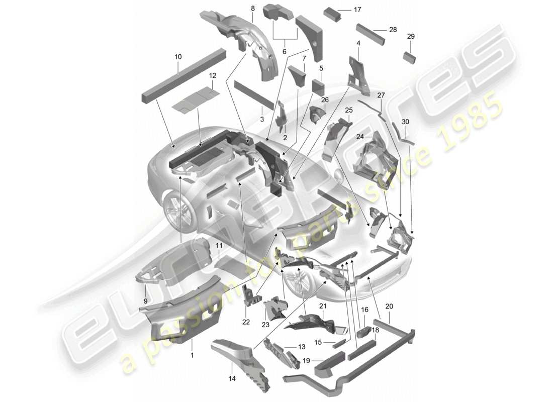 VIEW PARTS DIAGRAMS FROM THE PORSCHE 991 PARTS CATALOGUE a part diagram from the porsche 991 parts catalogue
