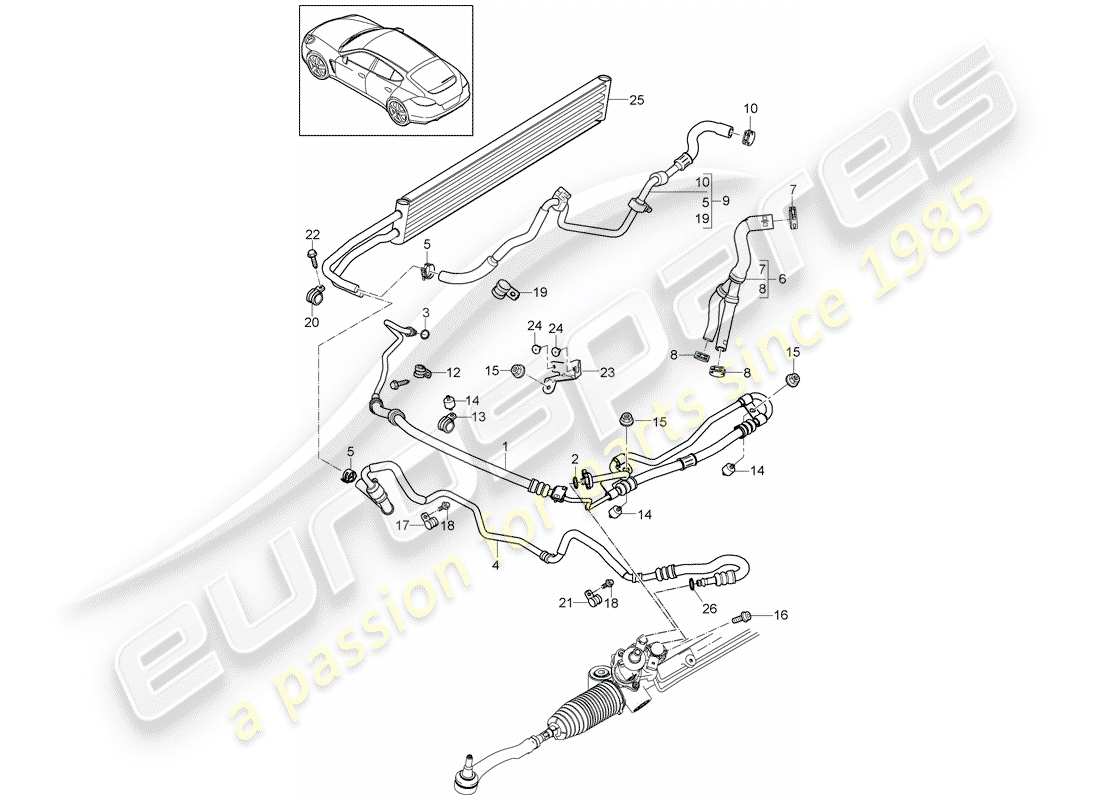 VIEW PARTS DIAGRAMS FROM THE PORSCHE PANAMERA PARTS CATALOGUE a part diagram from the porsche panamera parts catalogue