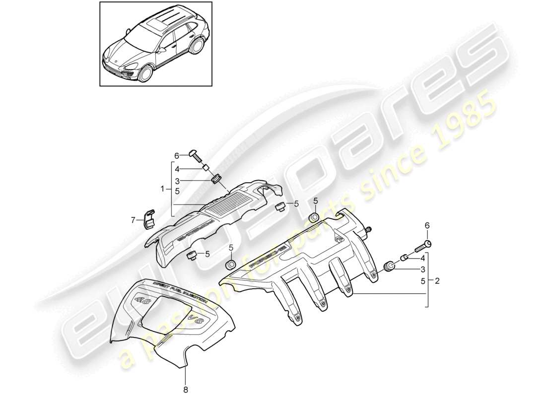 VIEW PARTS DIAGRAMS FROM THE PORSCHE CAYENNE PARTS CATALOGUE a part diagram from the porsche cayenne parts catalogue