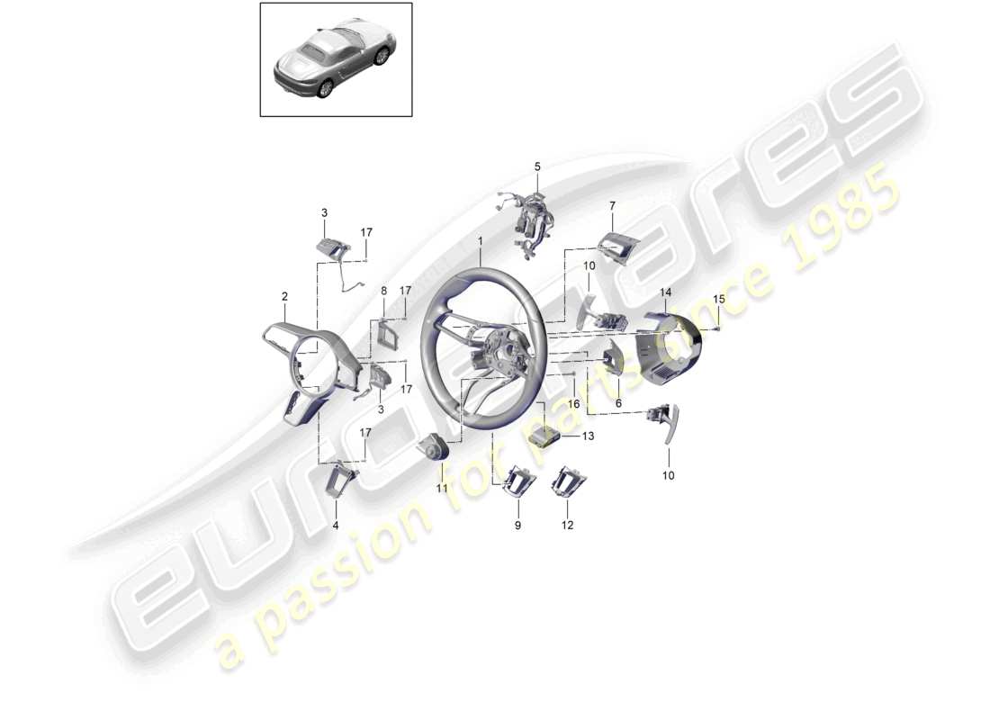 VIEW PARTS DIAGRAMS FROM THE PORSCHE BOXSTER PARTS CATALOGUE a part diagram from the porsche boxster parts catalogue