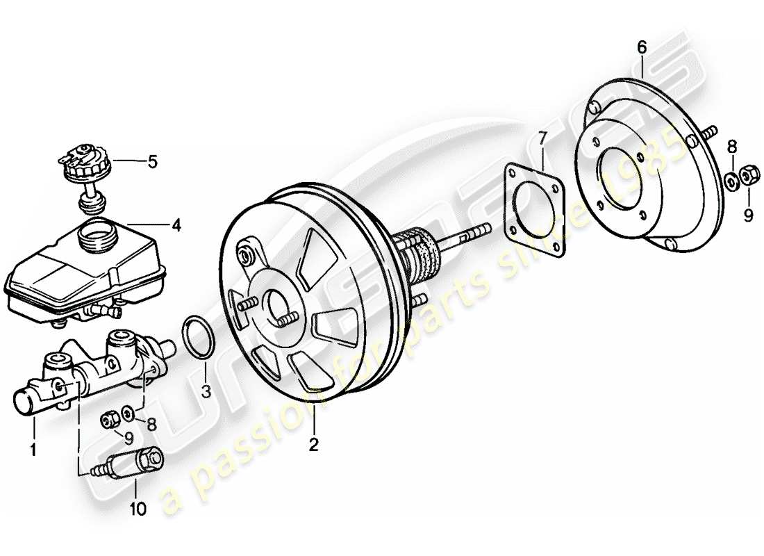 a part diagram from the porsche 944 parts catalogue
