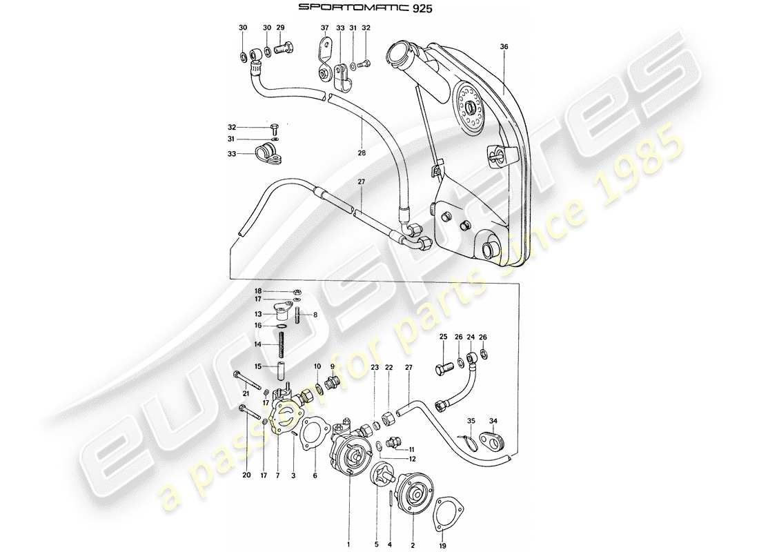 a part diagram from the porsche 911 parts catalogue