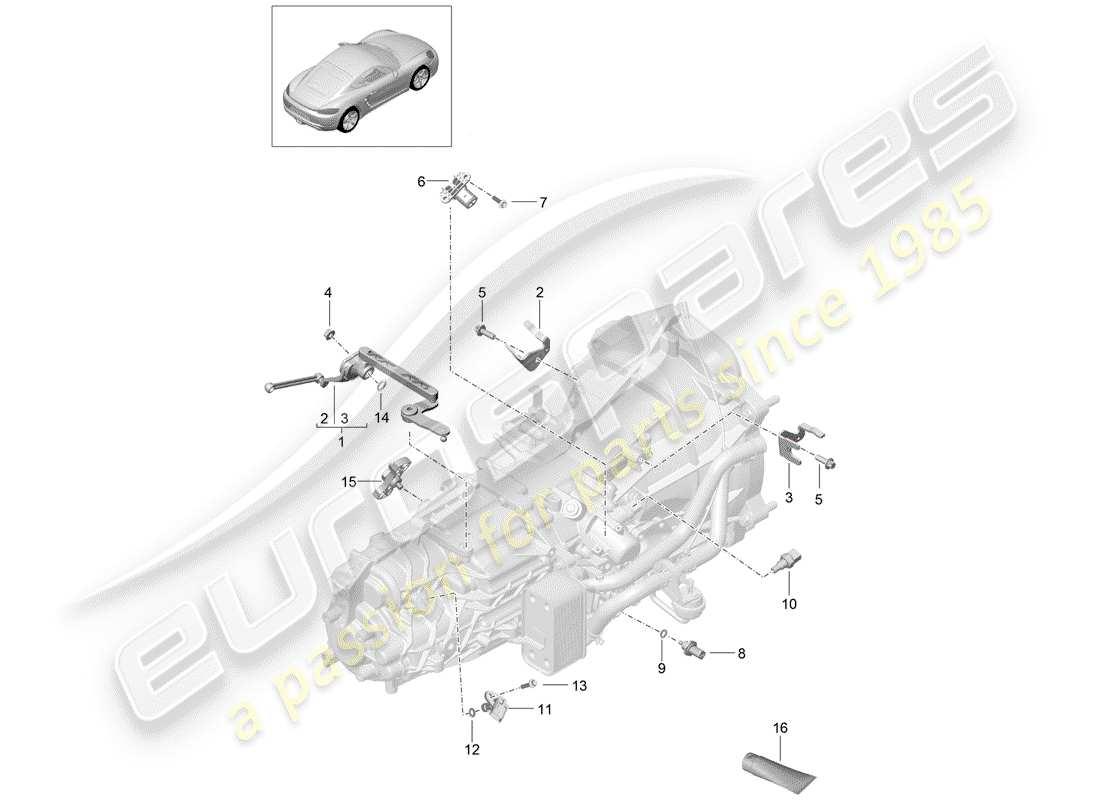 a part diagram from the porsche cayman parts catalogue