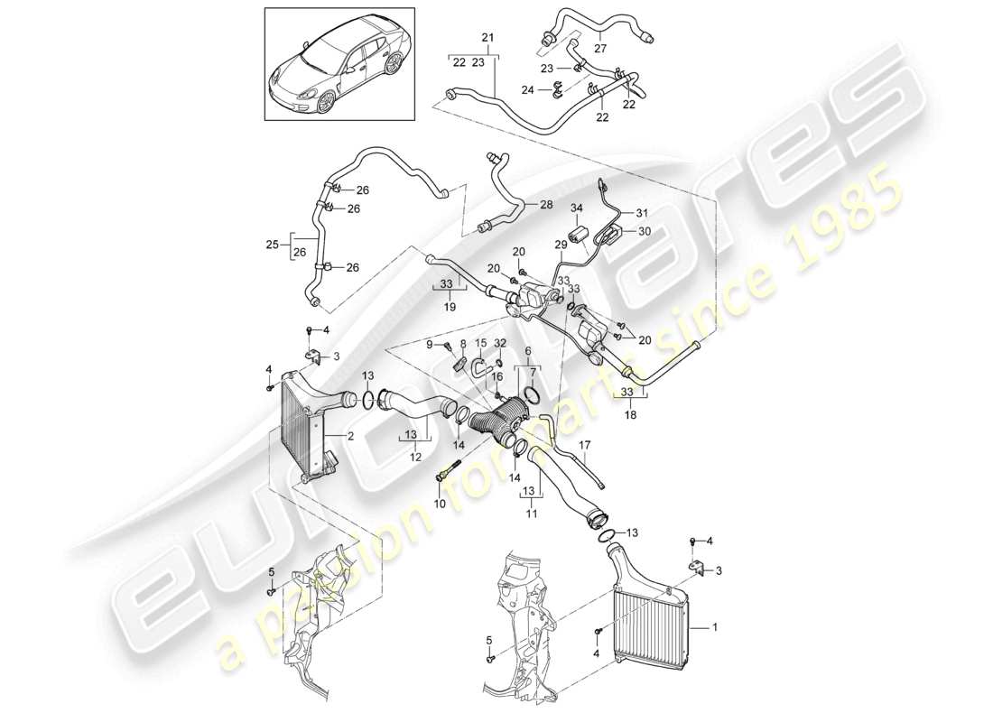 a part diagram from the porsche panamera parts catalogue