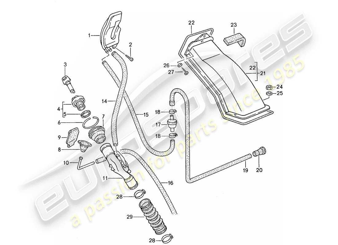 VIEW PARTS DIAGRAMS FROM THE PORSCHE 944 PARTS CATALOGUE a part diagram from the porsche 944 parts catalogue