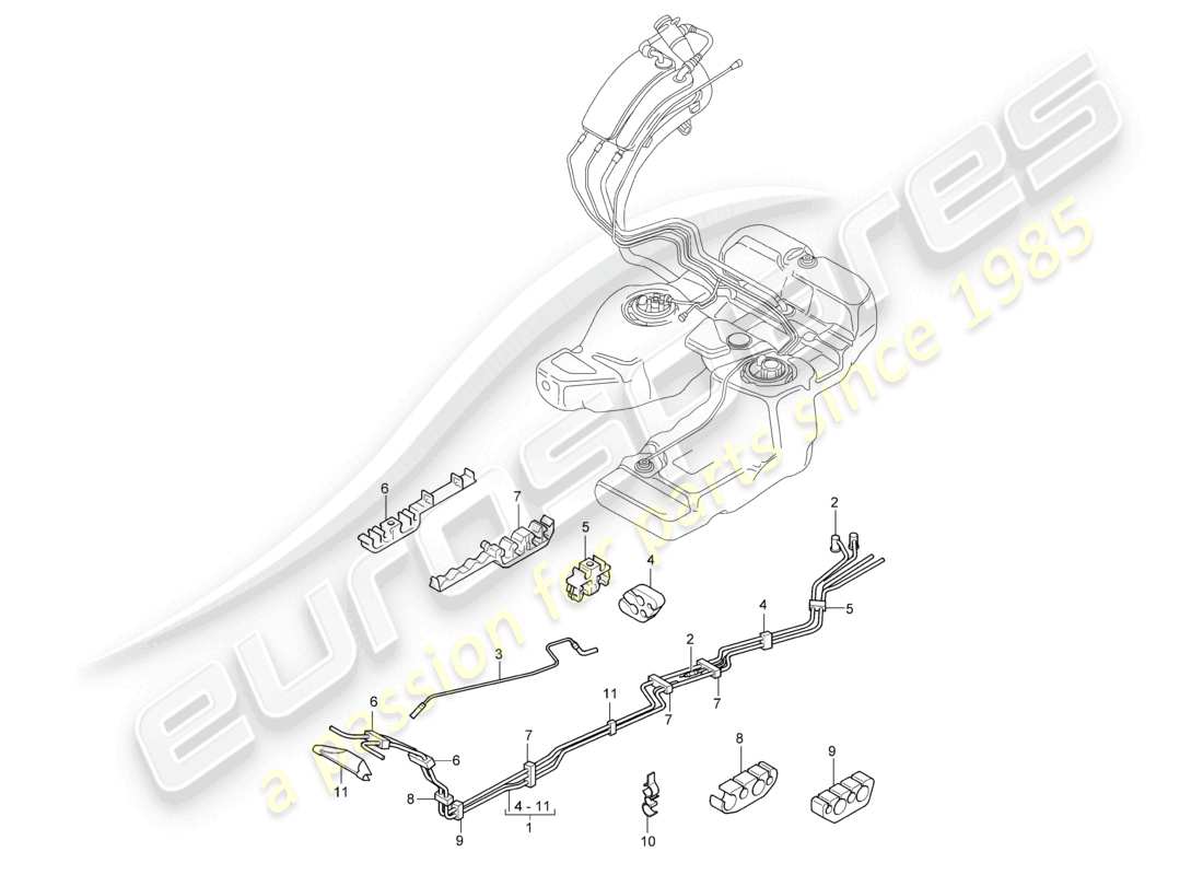 a part diagram from the porsche cayenne parts catalogue