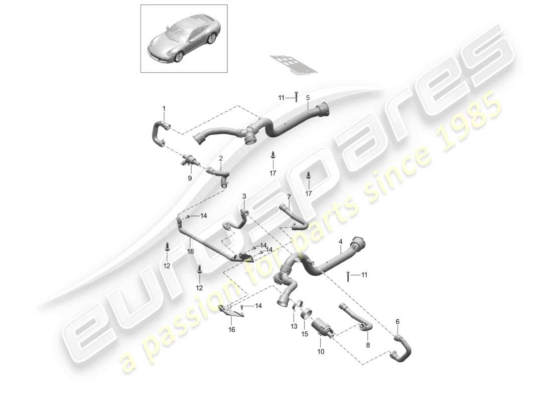VIEW PARTS DIAGRAMS FROM THE PORSCHE 991 PARTS CATALOGUE a part diagram from the porsche 991 parts catalogue
