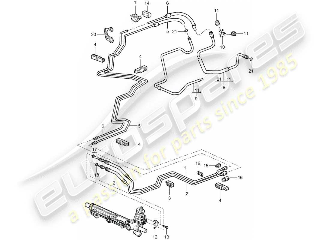 a part diagram from the porsche 2001 (996) parts catalogue