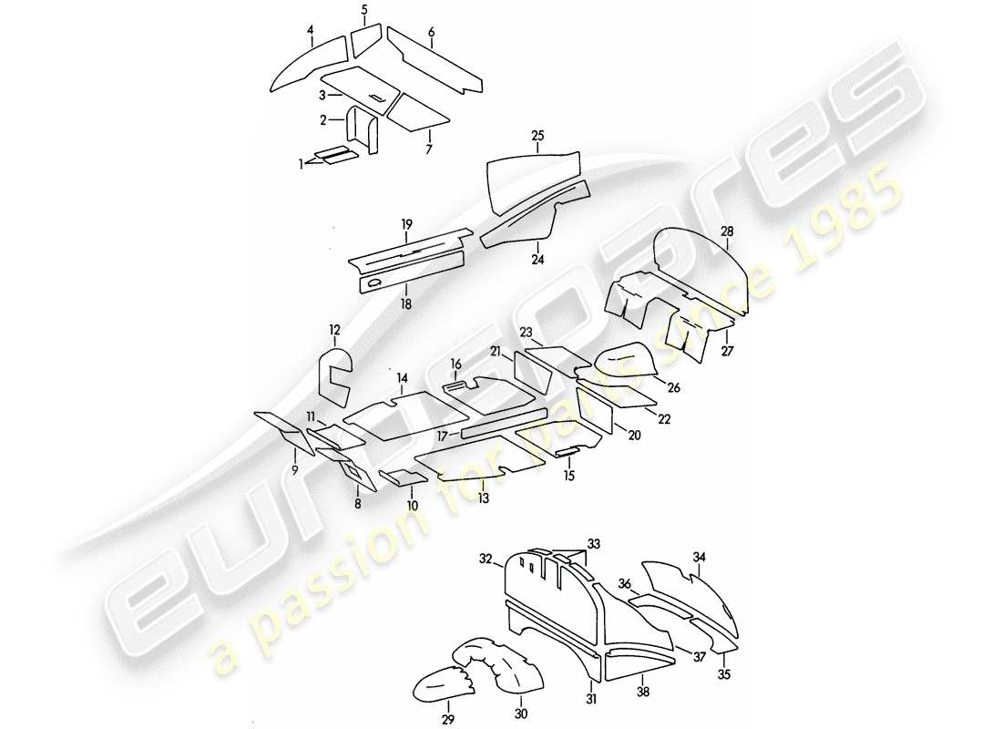a part diagram from the porsche 356 parts catalogue