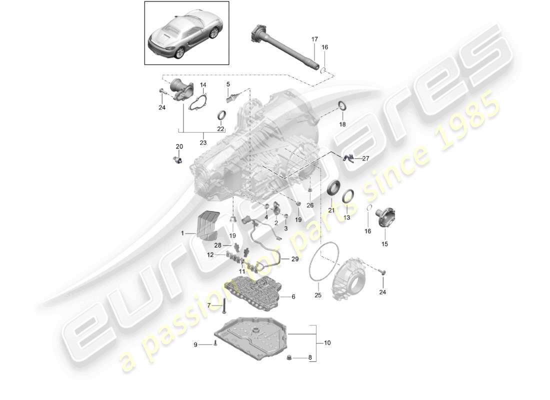 a part diagram from the porsche 2012 (981 boxster) parts catalogue