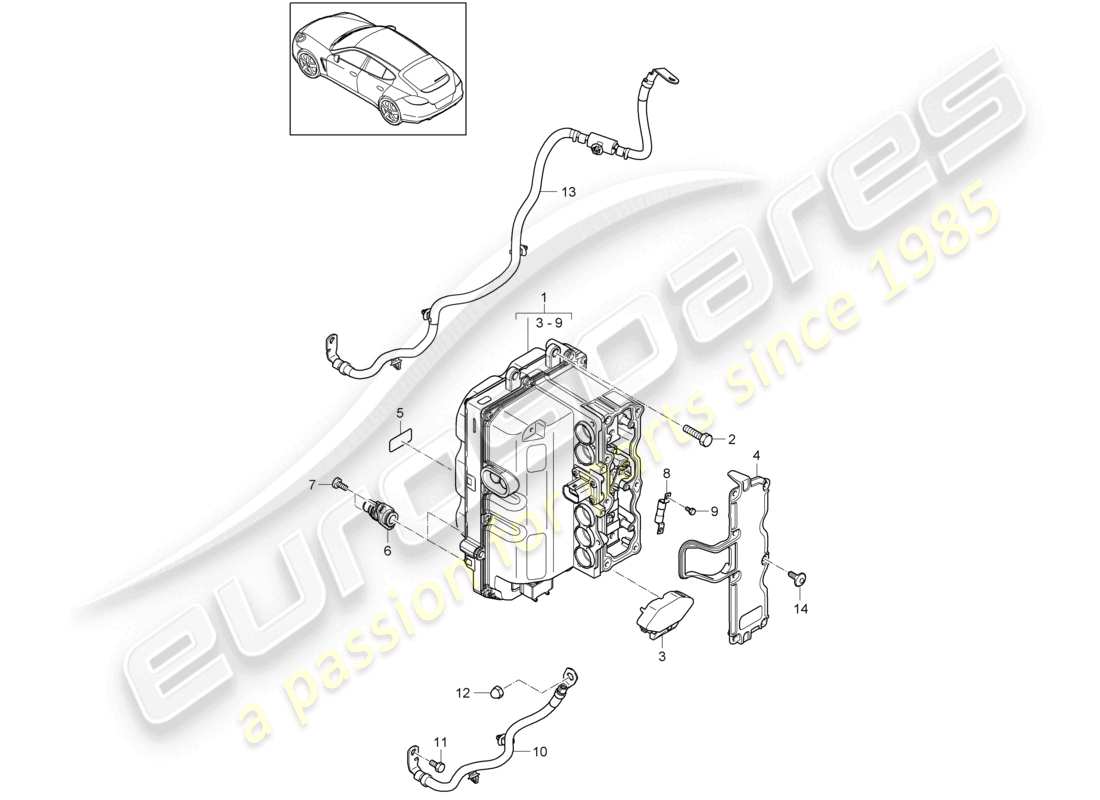 a part diagram from the porsche panamera parts catalogue