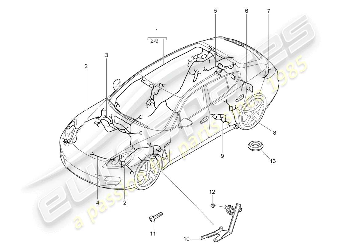 a part diagram from the porsche panamera parts catalogue
