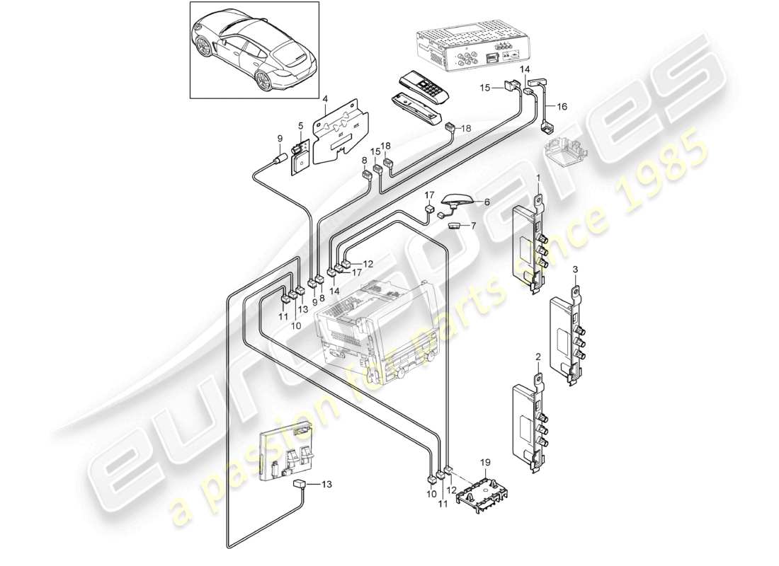 a part diagram from the porsche panamera parts catalogue