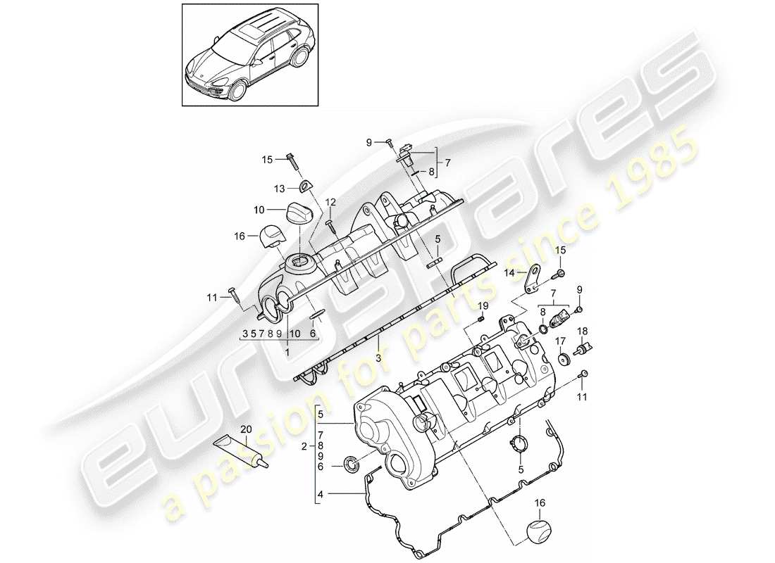 a part diagram from the porsche cayenne parts catalogue