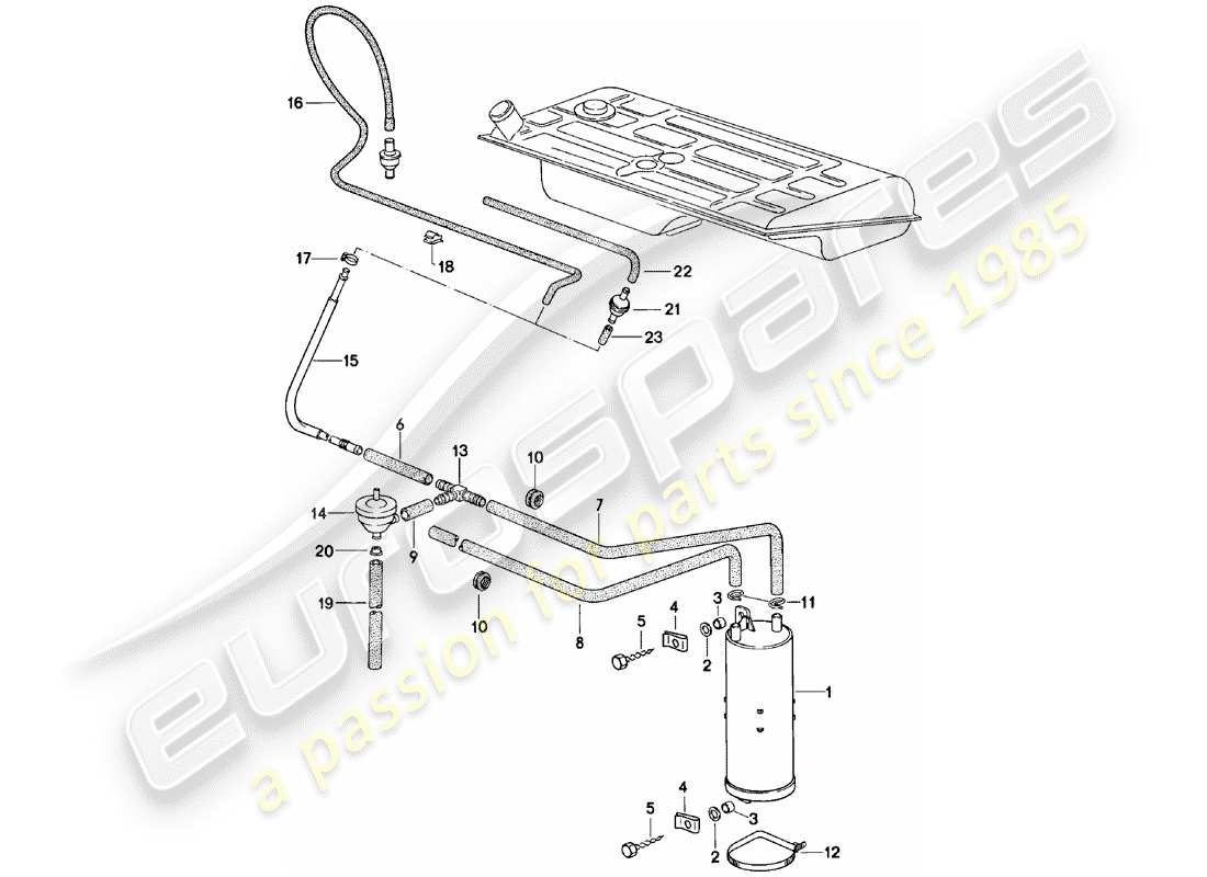 VIEW PARTS DIAGRAMS FROM THE PORSCHE 924 PARTS CATALOGUE a part diagram from the porsche 924 parts catalogue
