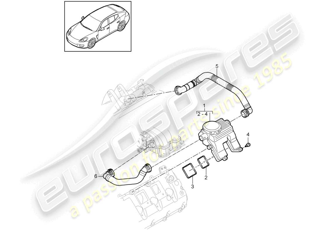 a part diagram from the porsche panamera parts catalogue