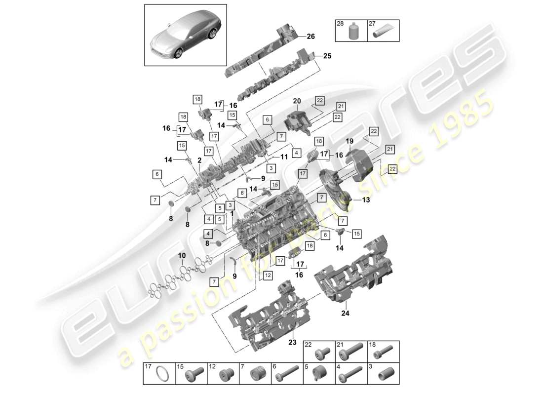 a part diagram from the porsche panamera parts catalogue