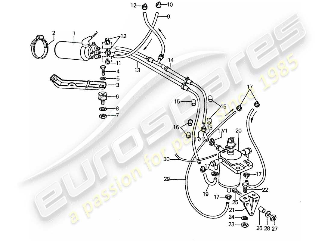 a part diagram from the porsche 911 parts catalogue