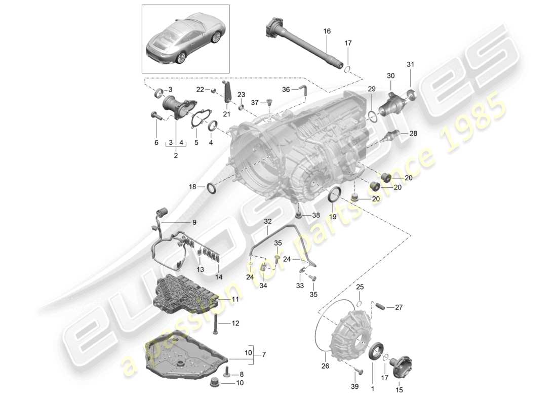a part diagram from the porsche 991 parts catalogue