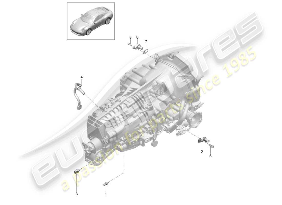 a part diagram from the porsche 991 parts catalogue