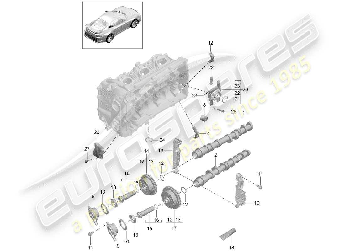 VIEW PARTS DIAGRAMS FROM THE PORSCHE 991 PARTS CATALOGUE a part diagram from the porsche 991 parts catalogue