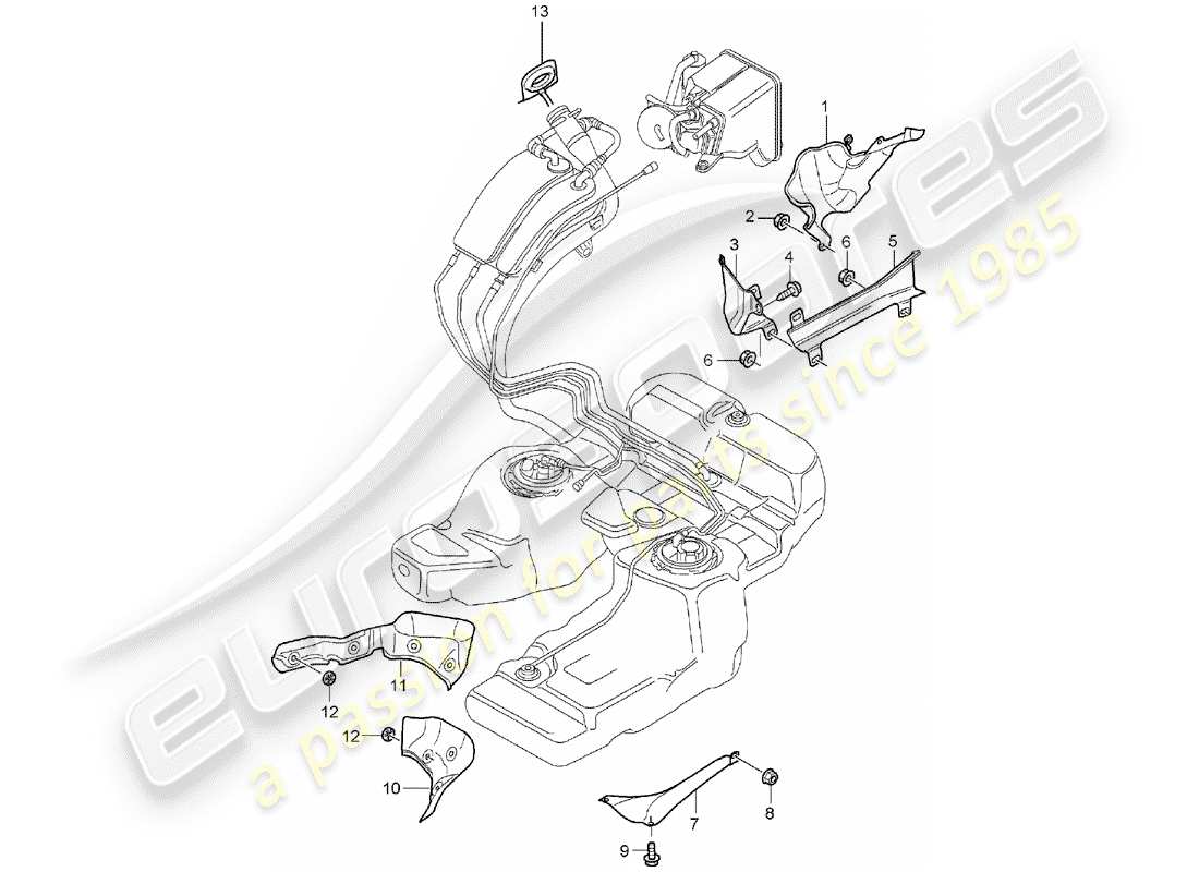 a part diagram from the porsche 2004 (cayenne e1 9pa) parts catalogue