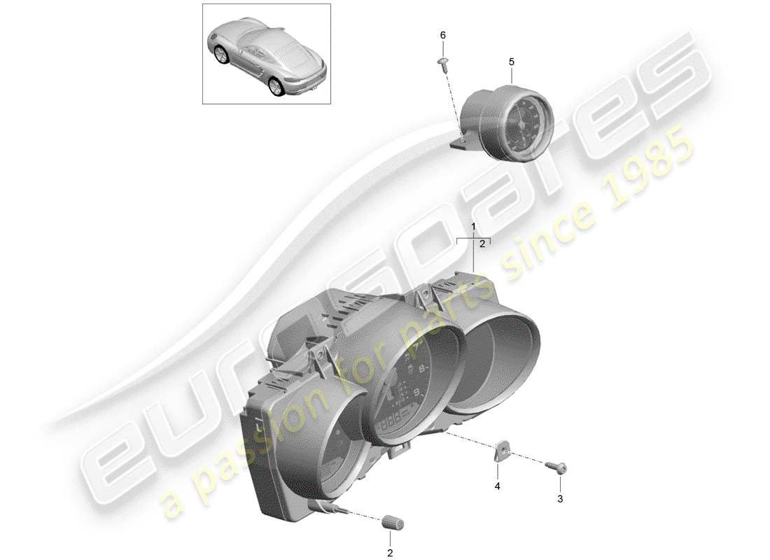 VIEW PARTS DIAGRAMS FROM THE PORSCHE CAYMAN PARTS CATALOGUE a part diagram from the porsche cayman parts catalogue