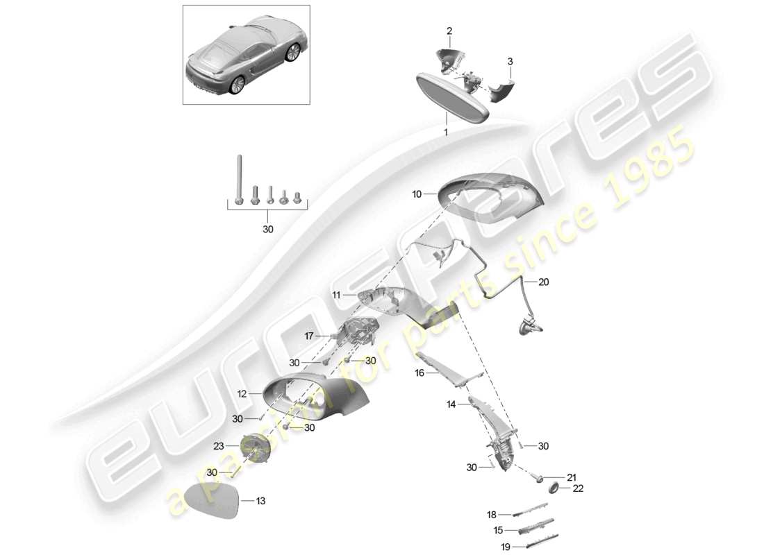 a part diagram from the porsche 2016 (981 cayman gt4) parts catalogue
