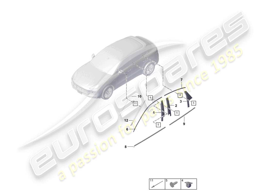 a part diagram from the porsche 2020 (cayenne e3 9ya/9yb) parts catalogue