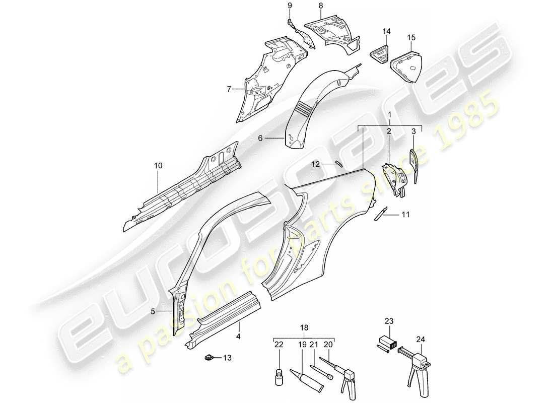 VIEW PARTS DIAGRAMS FROM THE PORSCHE CAYMAN PARTS CATALOGUE a part diagram from the porsche cayman parts catalogue