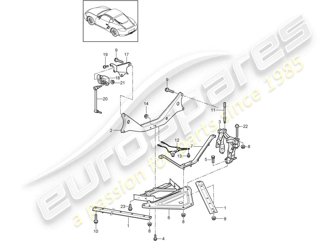 VIEW PARTS DIAGRAMS FROM THE PORSCHE CAYMAN PARTS CATALOGUE a part diagram from the porsche cayman parts catalogue