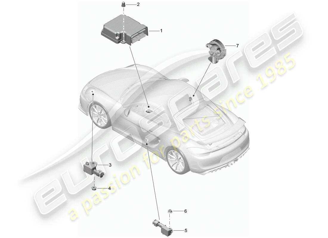 a part diagram from the porsche boxster parts catalogue