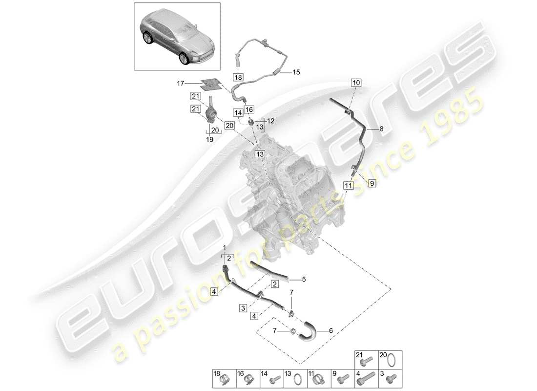 a part diagram from the porsche macan parts catalogue