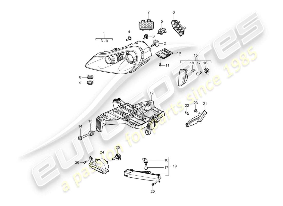 a part diagram from the porsche cayenne parts catalogue