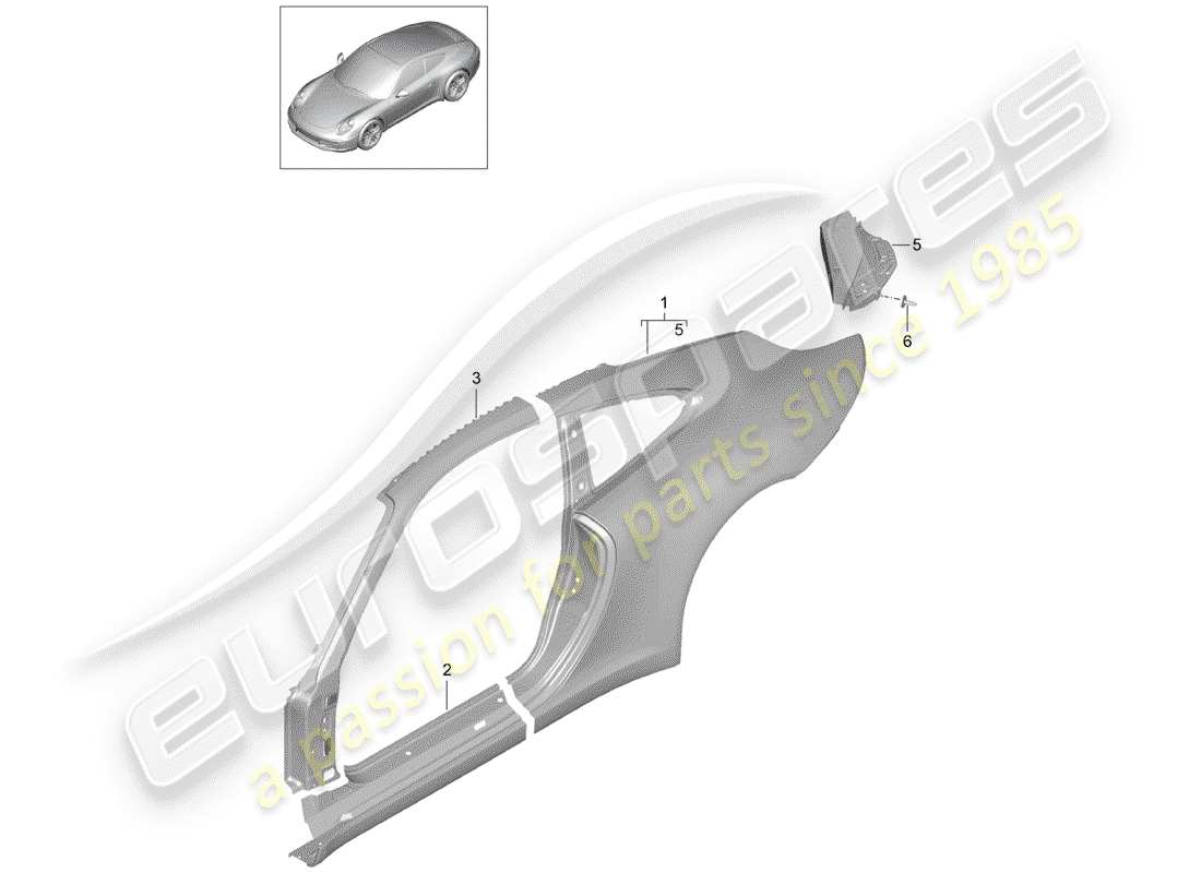 a part diagram from the porsche 991 parts catalogue