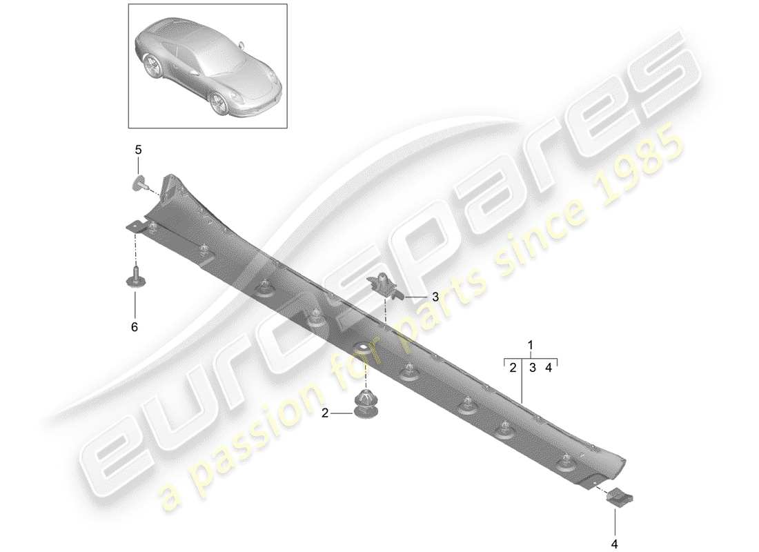 VIEW PARTS DIAGRAMS FROM THE PORSCHE 991 PARTS CATALOGUE a part diagram from the porsche 991 parts catalogue