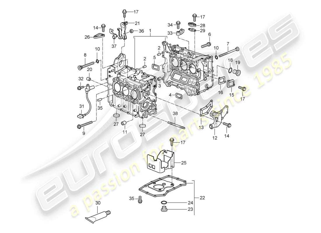 a part diagram from the porsche cayman parts catalogue