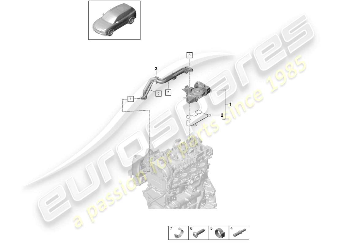 a part diagram from the porsche cayenne parts catalogue