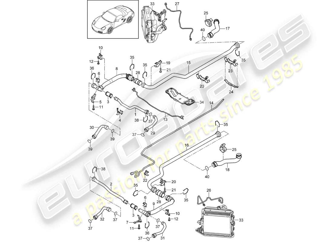 a part diagram from the porsche boxster parts catalogue
