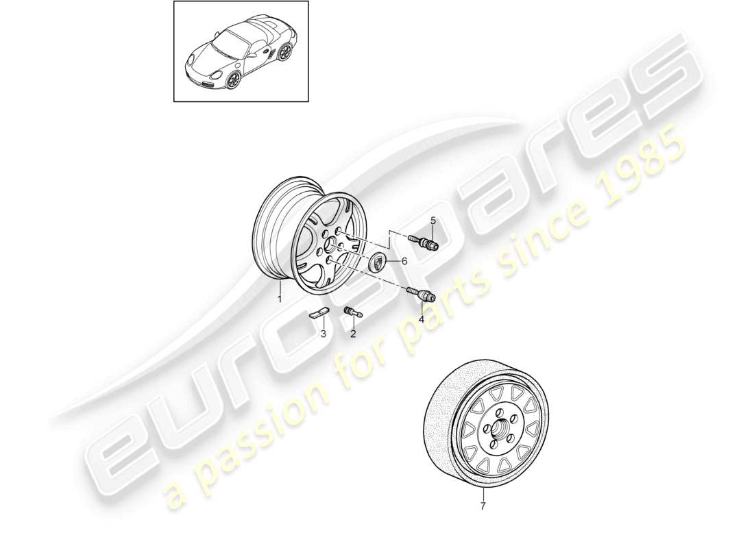 VIEW PARTS DIAGRAMS FROM THE PORSCHE BOXSTER PARTS CATALOGUE a part diagram from the porsche boxster parts catalogue
